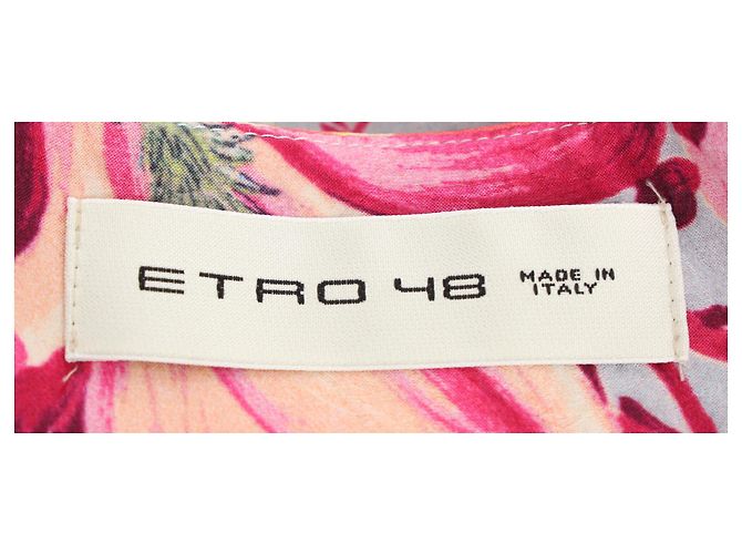 Abito con scollo a V con stampa floreale Etro in viscosa blu Multicolore - vista 5