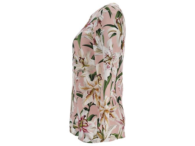 Devotion Camicetta Dolce & Gabbana con stampa floreale in viscosa rosa - vista 2