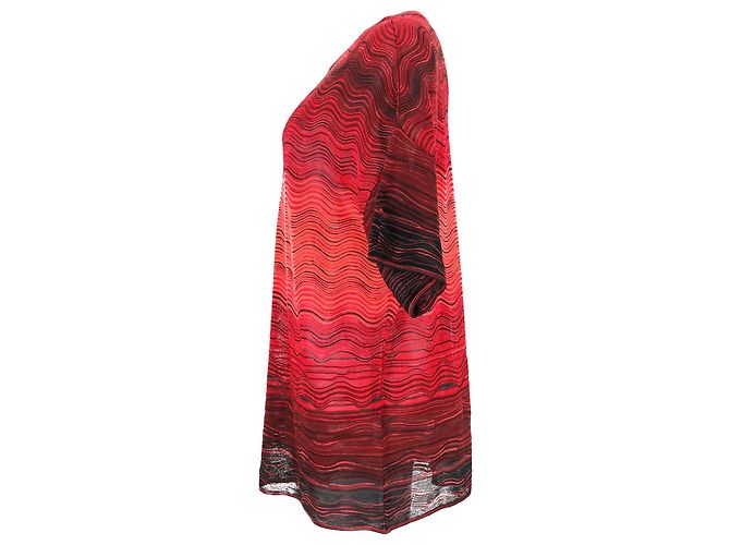 Oversized-Strickoberteil M Missoni mit Wave-Muster aus roter Viskose - Ansicht 2