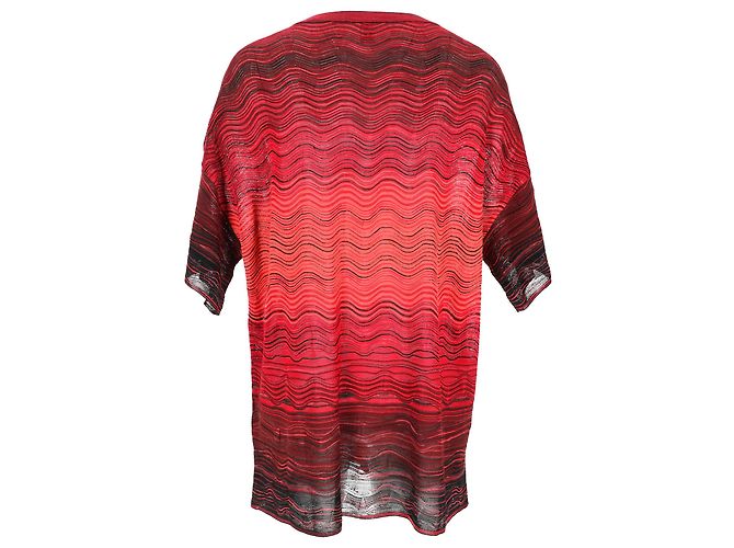 Oversized-Strickoberteil M Missoni mit Wave-Muster aus roter Viskose - Ansicht 3