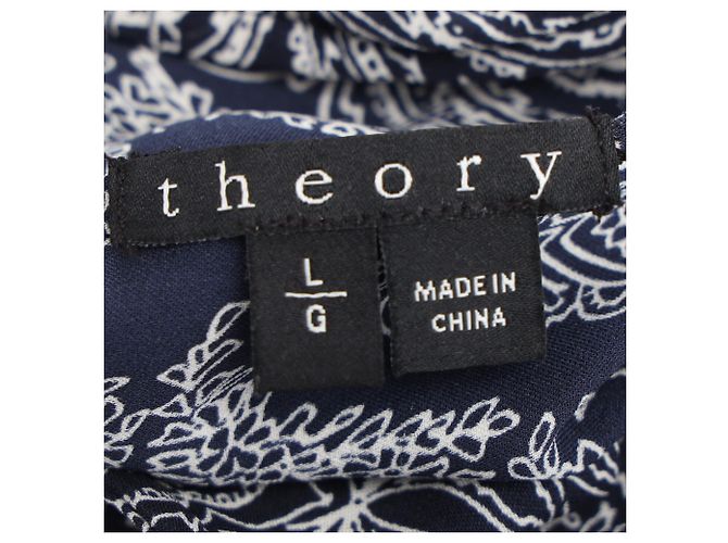 Vestido maxi de georgette con estampado paisley Theory en seda negra Negro - vista 4