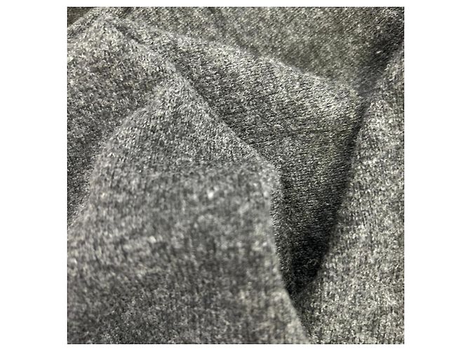 Sweat à capuche zippé Moncler en laine grise - vue 7