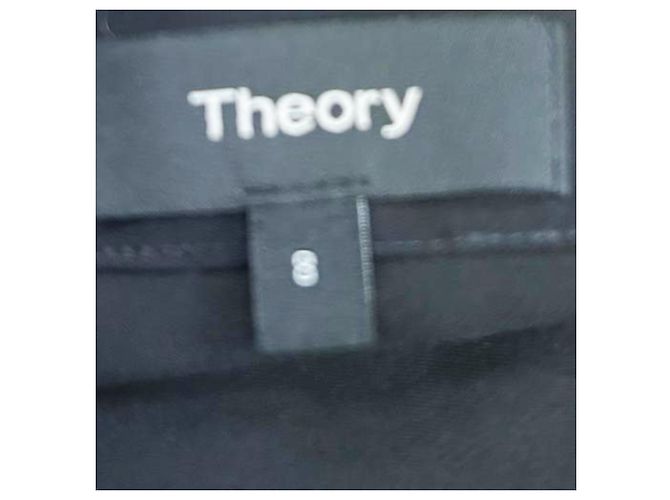 Saia midi fluida Theory em seda preta Preto - vista 7