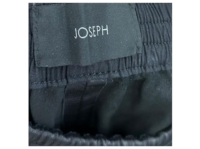 Joseph weite Hose mit Hosenträgern aus schwarzem Lammleder - Ansicht 3