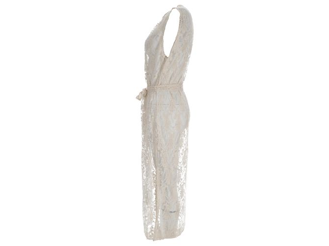 Vestido midi de encaje Zimmermann en nailon blanco - vista 2