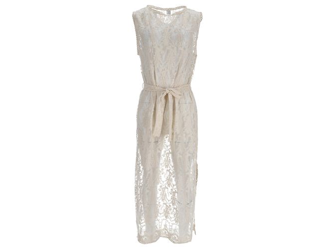 Vestido midi de encaje Zimmermann en nailon blanco - vista 4