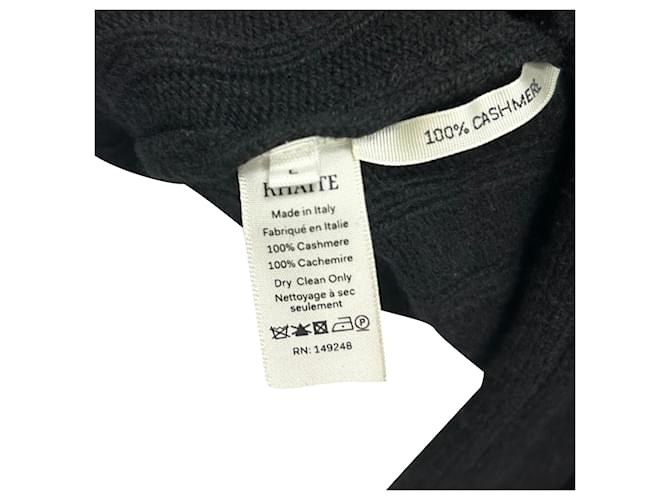 Khaite Hans gerippter Polo-Strickpullover aus schwarzem Kaschmir - Ansicht 7
