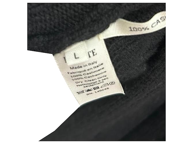 Khaite Hans gerippter Polo-Strickpullover aus schwarzem Kaschmir - Ansicht 8