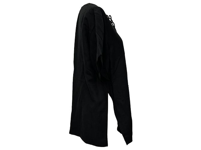 Camicia oversize fluida con fiocco in lyocell nero Totême - vista 2