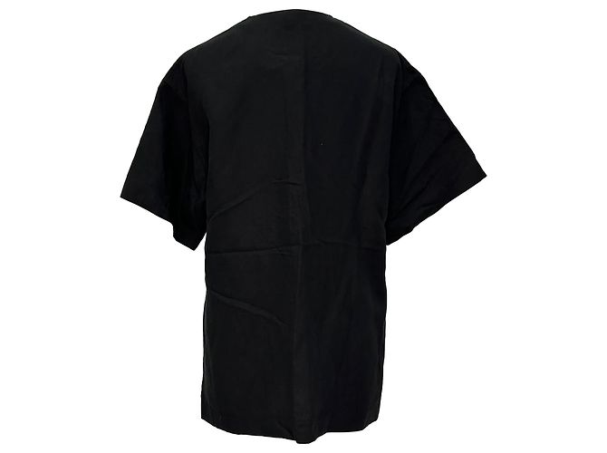 Camicia oversize fluida con fiocco in lyocell nero Totême - vista 3