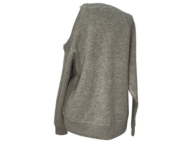Michael Kors Collection Sweatshirt mit asymmetrischem Cutout aus grauer Baumwolle - Ansicht 2