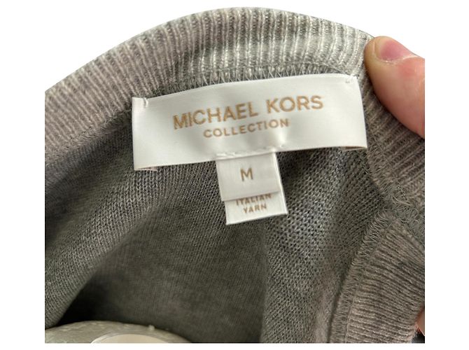 Michael Kors Collection Sweatshirt mit asymmetrischem Cutout aus grauer Baumwolle - Ansicht 4