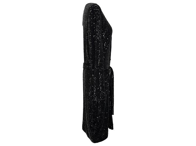 Pailletten-Maxikleid Diane von Furstenberg aus schwarzer Polyamid - Ansicht 2