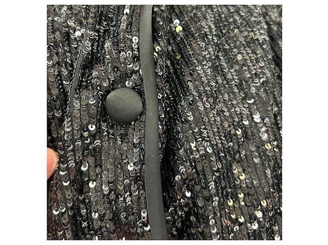 Pailletten-Maxikleid Diane von Furstenberg aus schwarzer Polyamid - Ansicht 4