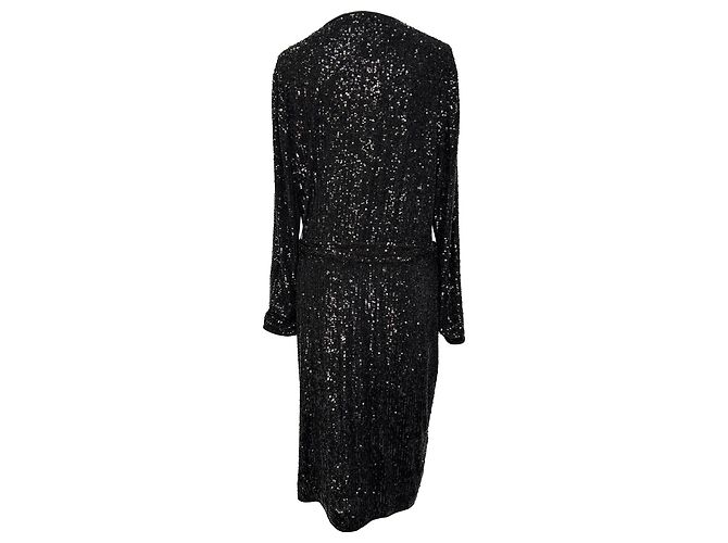 Pailletten-Maxikleid Diane von Furstenberg aus schwarzer Polyamid - Ansicht 5