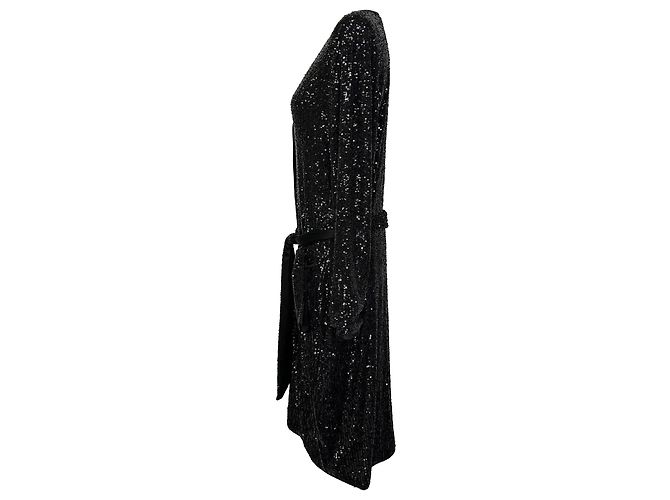 Pailletten-Maxikleid Diane von Furstenberg aus schwarzer Polyamid - Ansicht 6