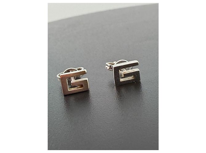 Orecchini Gucci Logo G Oro Bianco 18K Argento - vista 2