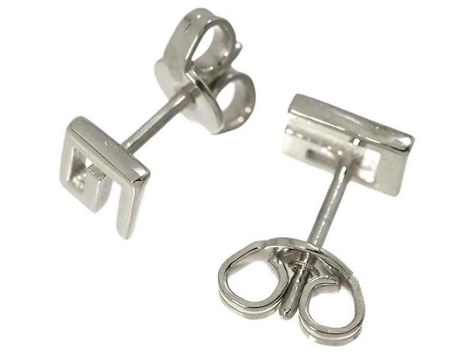 Orecchini Gucci Logo G Oro Bianco 18K Argento - vista 3
