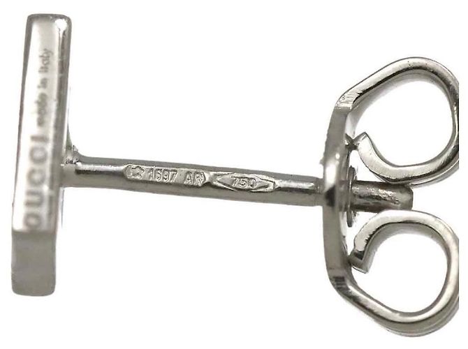 Orecchini Gucci Logo G Oro Bianco 18K Argento - vista 5