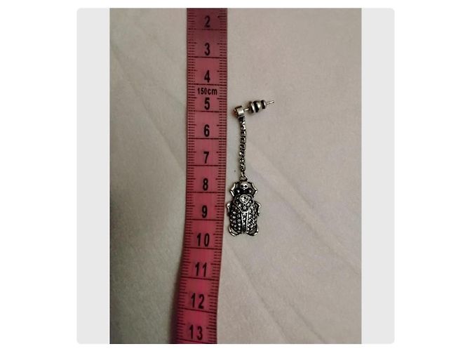 Alexander McQueen Orecchini Scarabeo Egyptian Revival Argento - vista 5