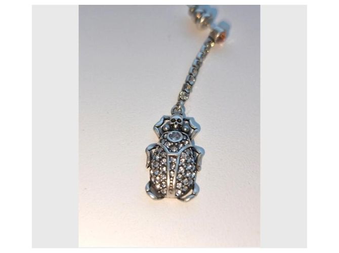 Alexander McQueen Orecchini Scarabeo Egyptian Revival Argento - vista 6