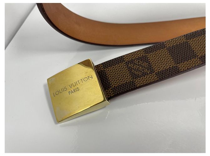 Cintura Louis Vuitton Damier Ebene Marrone - vista 3