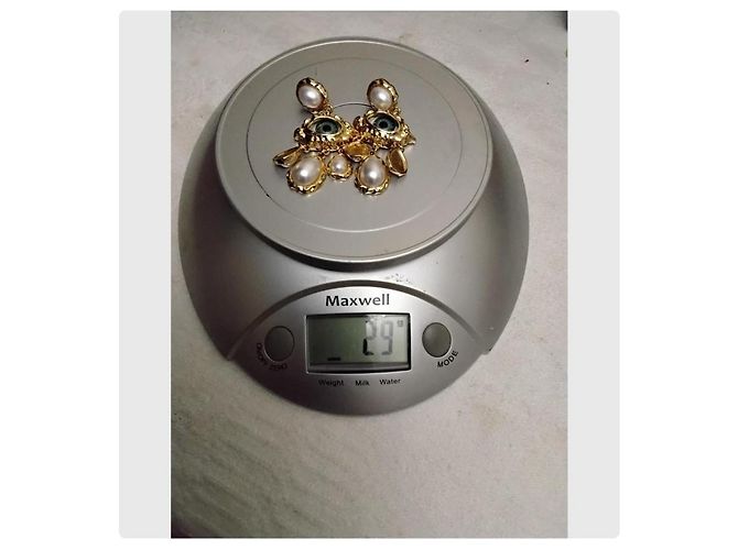 Autre Marque Orecchini a lampadario Joan Rivers Evil Eye con perle Bianco D'oro - vista 5