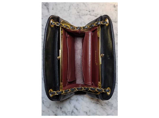 Timeless Borsa Chanel Chevron in pelle di agnello nera Nero - vista 5