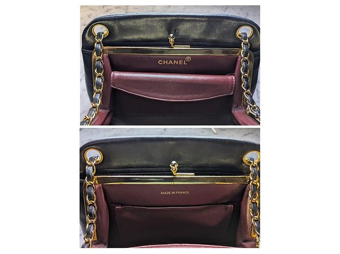 Timeless Borsa Chanel Chevron in pelle di agnello nera Nero - vista 6