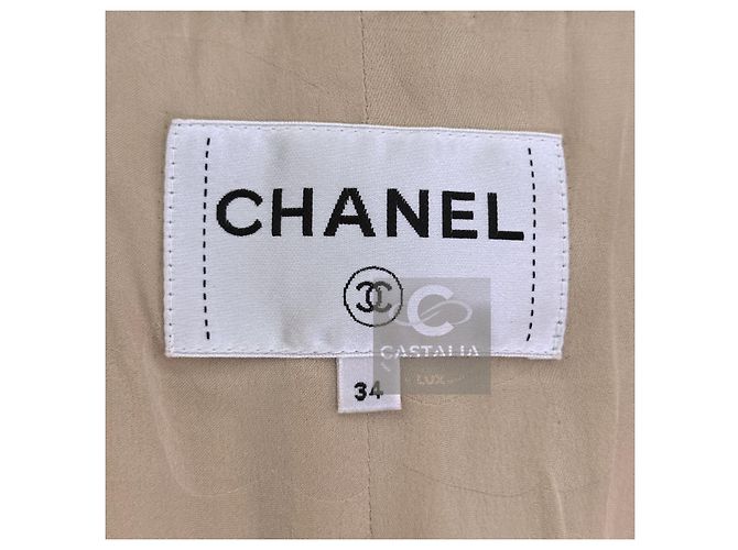 Chanel Chaqueta Iconic de Tweed Beige Arena Primavera 2019 Dorado - vista 8