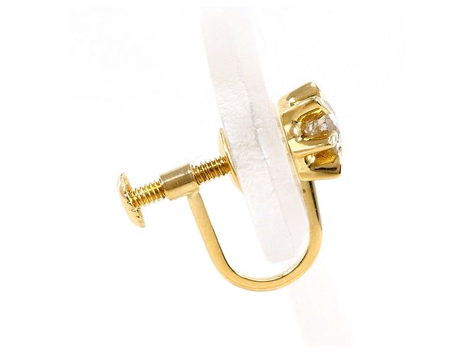 Autre Marque Brinco de clip em ouro amarelo 18K com um único diamante Dourado - vista 2