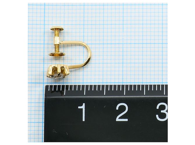 Autre Marque Brinco de clip em ouro amarelo 18K com um único diamante Dourado - vista 3
