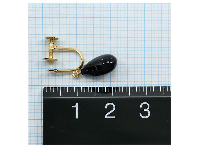 Autre Marque Orecchini a clip in oro giallo 18K con onice D'oro - vista 3