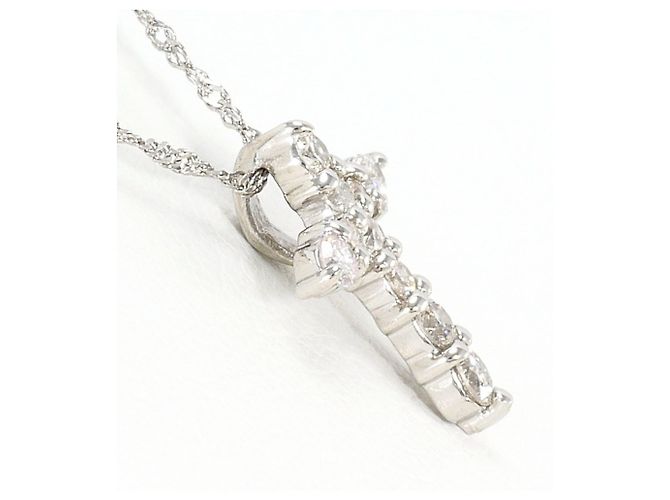 Autre Marque Platinhalskette PT900/PT850 mit Diamant - Ansicht 2