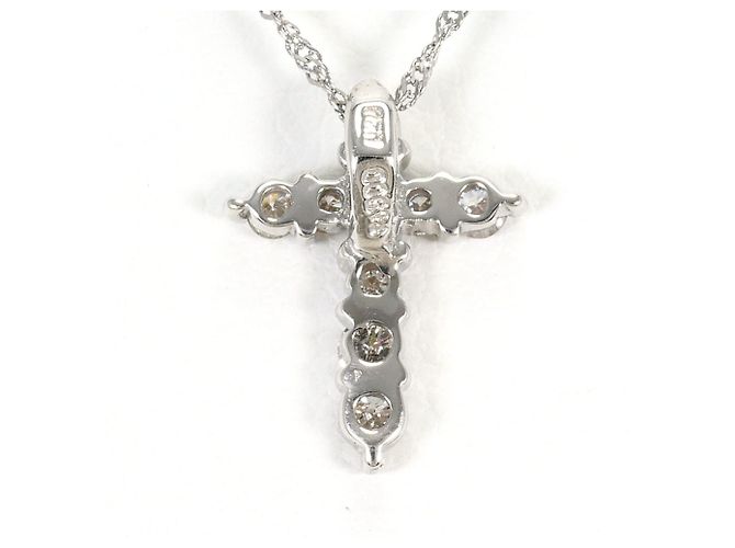 Autre Marque Platinhalskette PT900/PT850 mit Diamant - Ansicht 3