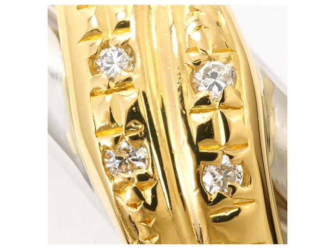 Autre Marque Platin- und Gelbgold-Ring mit Diamant Golden - Ansicht 2
