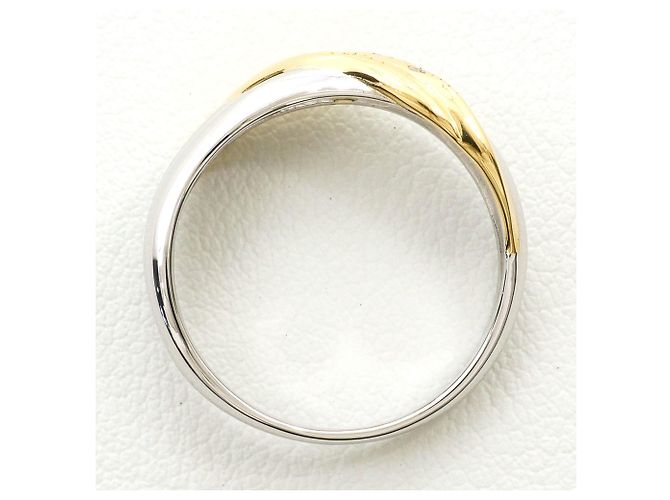 Autre Marque Platin- und Gelbgold-Ring mit Diamant Golden - Ansicht 3