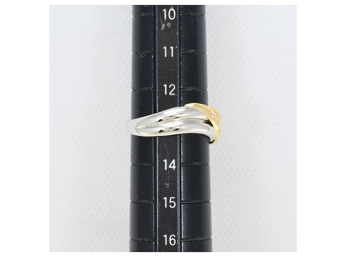 Autre Marque Platin- und Gelbgold-Ring mit Diamant Golden - Ansicht 8