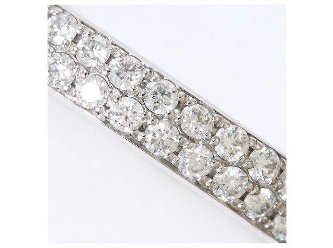 Autre Marque Anello a fascia in oro bianco 18K con diamante D'oro - vista 2