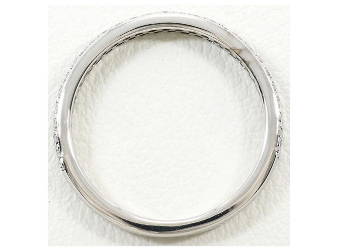 Autre Marque Anello a fascia in oro bianco 18K con diamante D'oro - vista 3