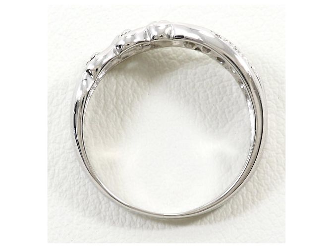 Autre Marque Anillo de banda en oro blanco de 18K con diamante Dorado - vista 3