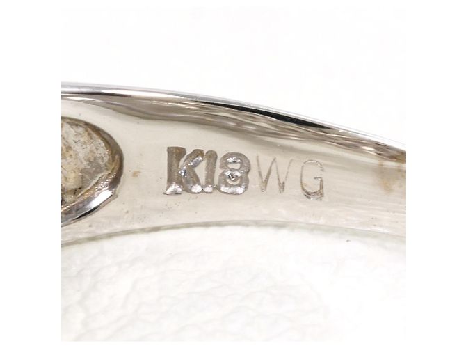 Autre Marque Anillo de banda en oro blanco de 18K con diamante Dorado - vista 5