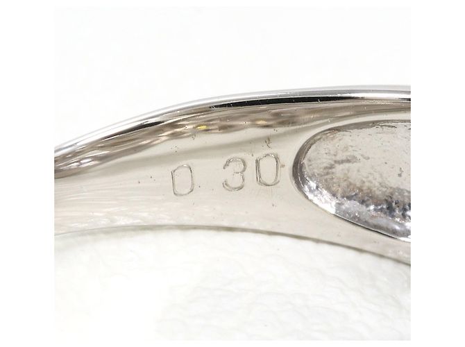 Autre Marque Anillo de banda en oro blanco de 18K con diamante Dorado - vista 6