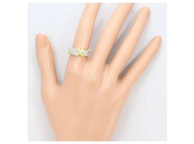 Autre Marque 18K Gelbgold- und Platin-Ring mit Diamant Golden - Ansicht 7