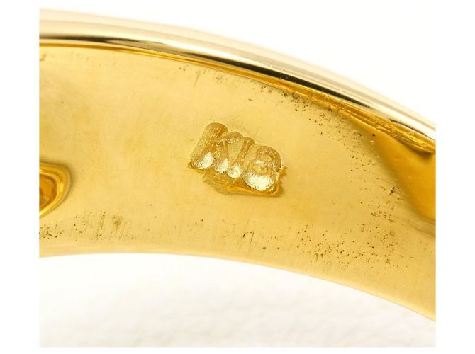 Autre Marque Anel de banda de diamante em ouro amarelo 18K e platina Dourado - vista 5
