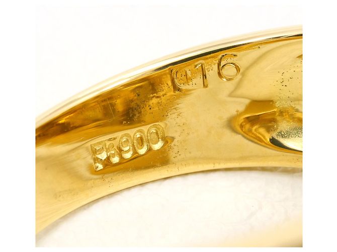 Autre Marque Anel de banda de diamante em ouro amarelo 18K e platina Dourado - vista 6