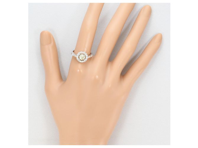 Autre Marque Platin-Ring mit gelbem Diamanten - Ansicht 7