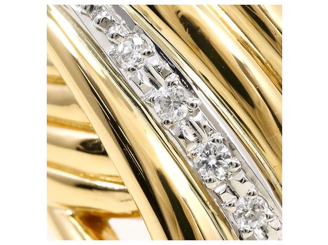Autre Marque PT900 Platin- und 18K Gelbgold-Ring mit Diamant Golden - Ansicht 2