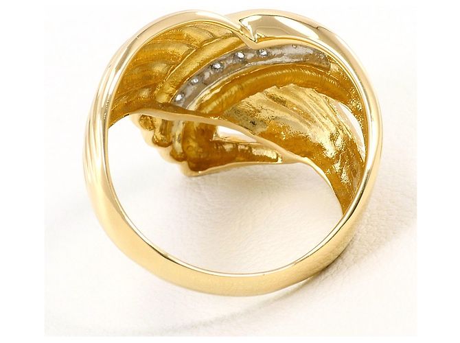 Autre Marque PT900 Platin- und 18K Gelbgold-Ring mit Diamant Golden - Ansicht 4