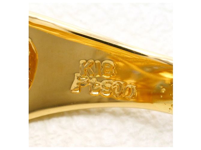 Autre Marque PT900 Platin- und 18K Gelbgold-Ring mit Diamant Golden - Ansicht 5